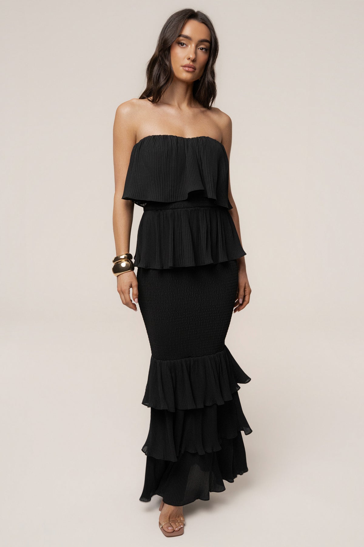Black Casa Blanca Ruffle Dress