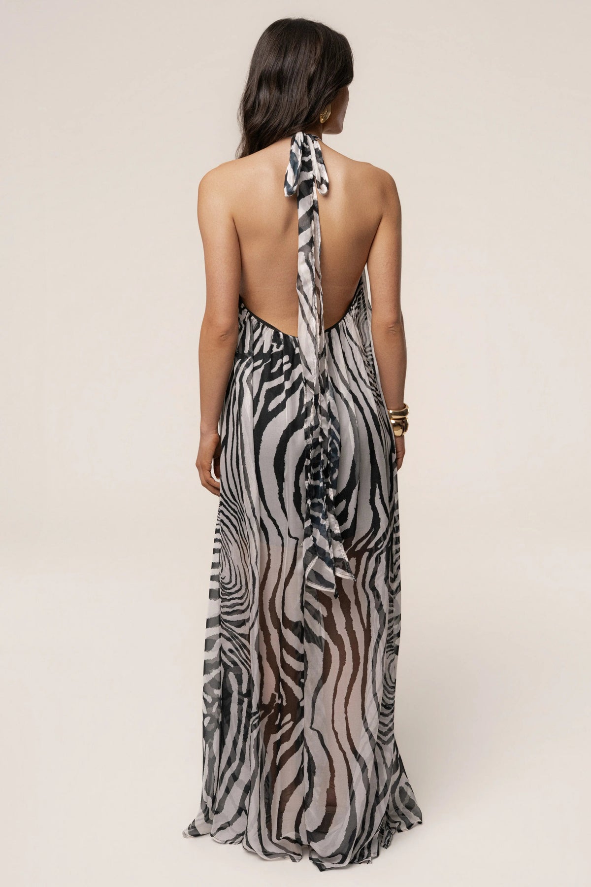 PRE-ORDER Zebra Print Jolene Halter Dress