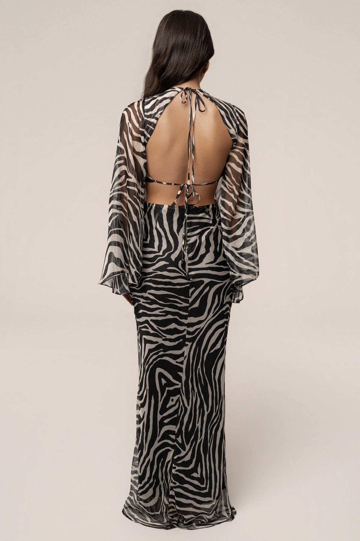 Black Zebra Instincts Print Maxi Dress
