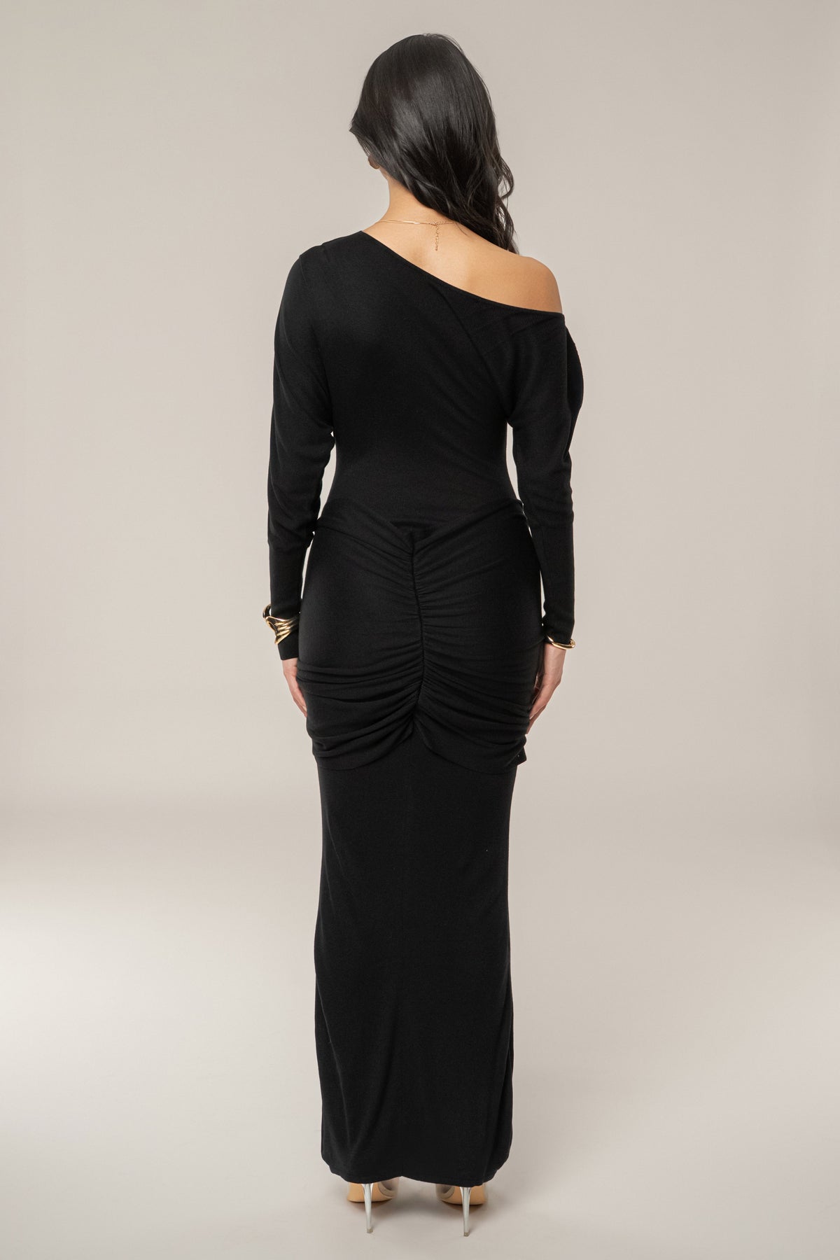 Black Dawn Drape Maxi Dress
