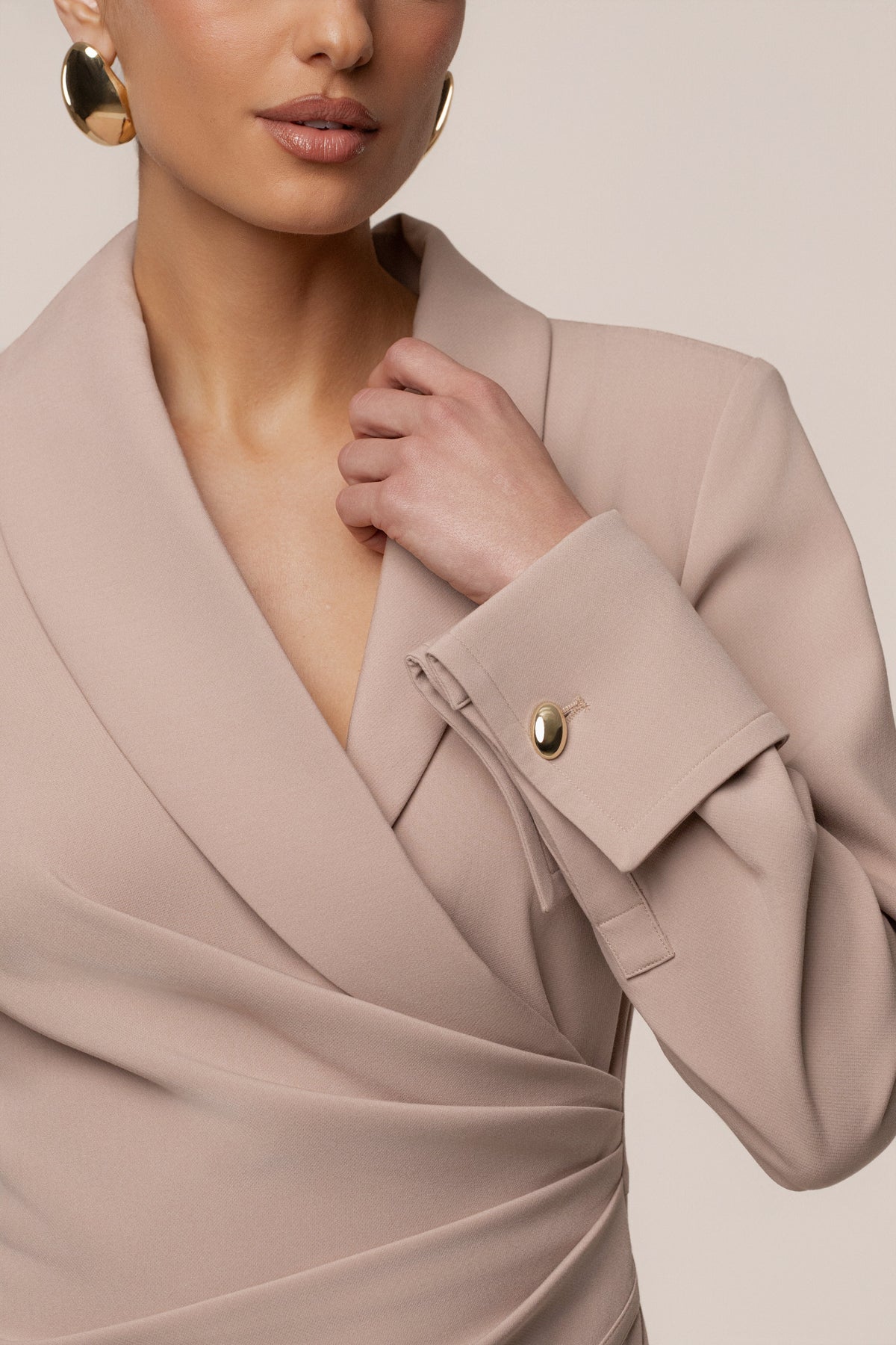 Taupe Manifest Blazer Midi Dress