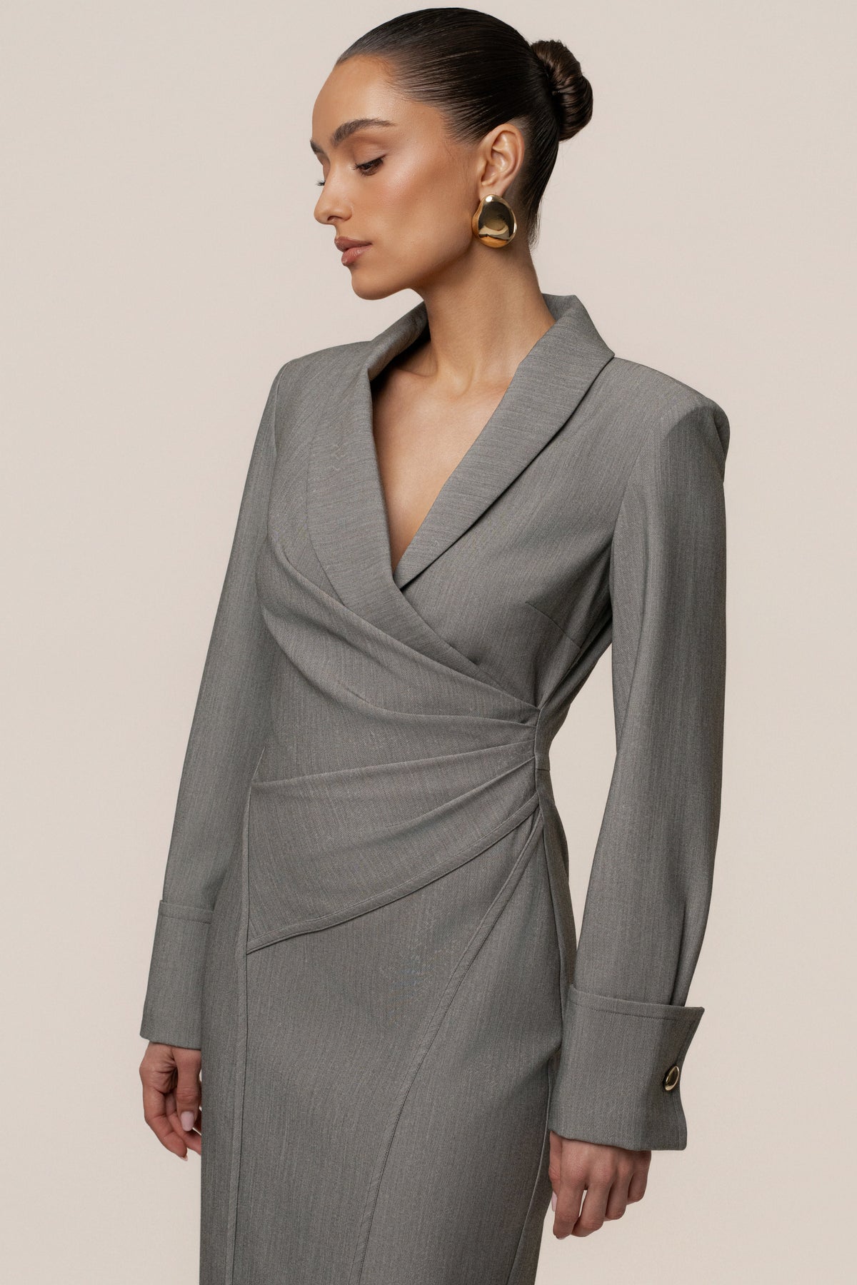 Grey Manifest Blazer Midi Dress