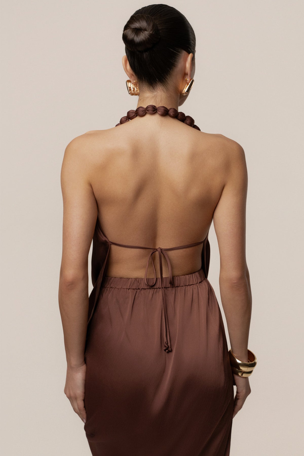 Brown  Dolce Drape Dress