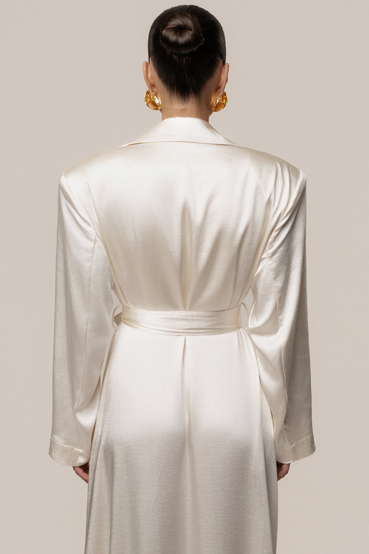 Ivory Satin Embrace Maxi Dress