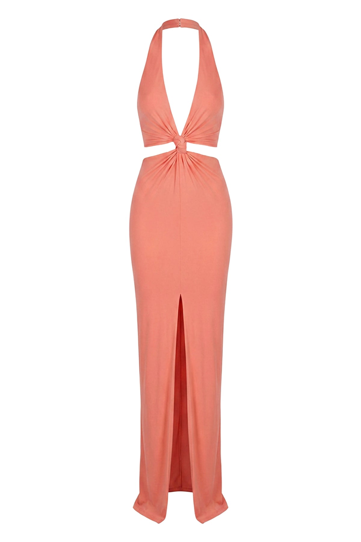 Coral Grand Evening Maxi Dress