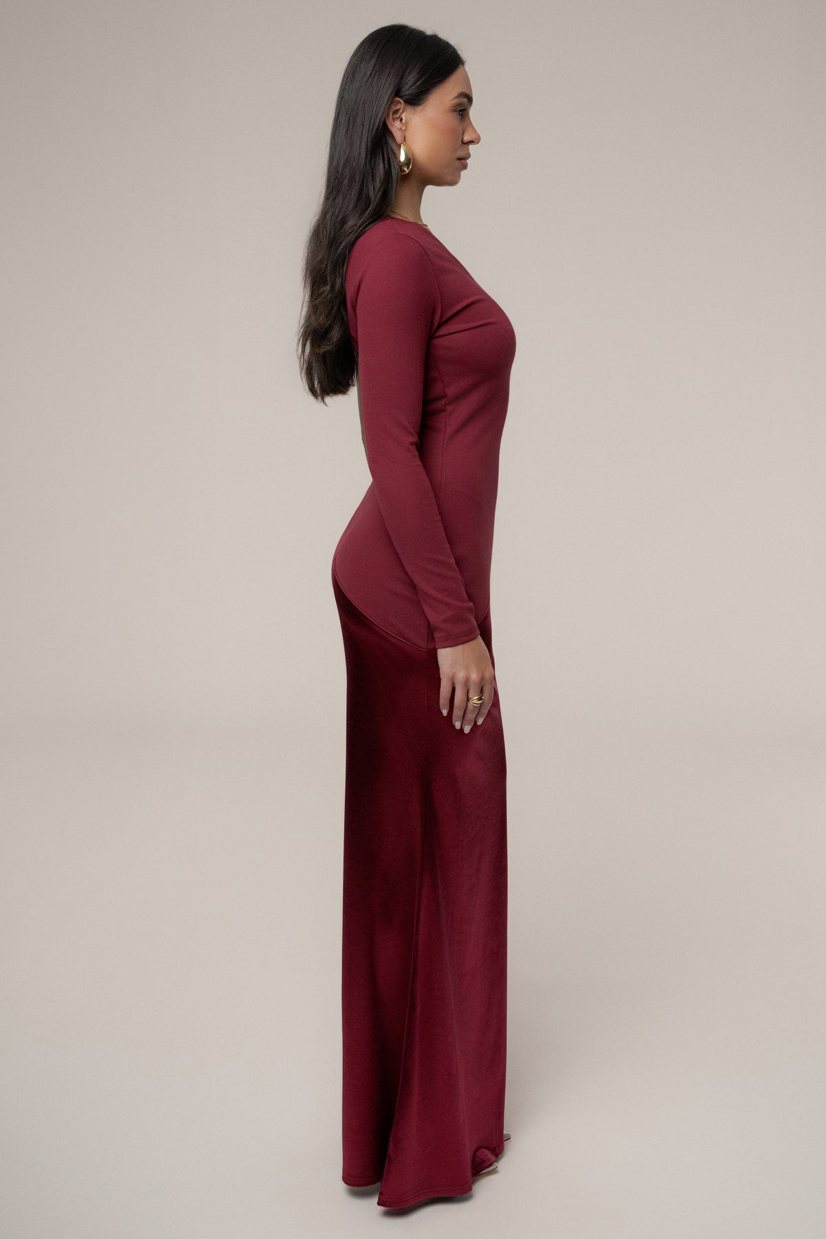 Burgundy Look Of Desire Maxi Dress