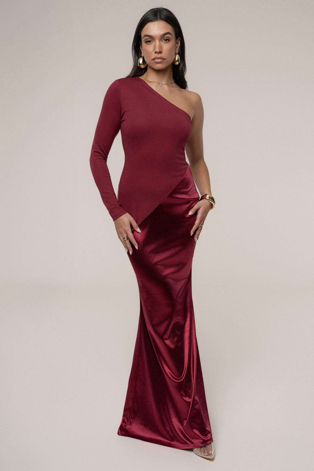 Burgundy Look Of Desire Maxi Dress
