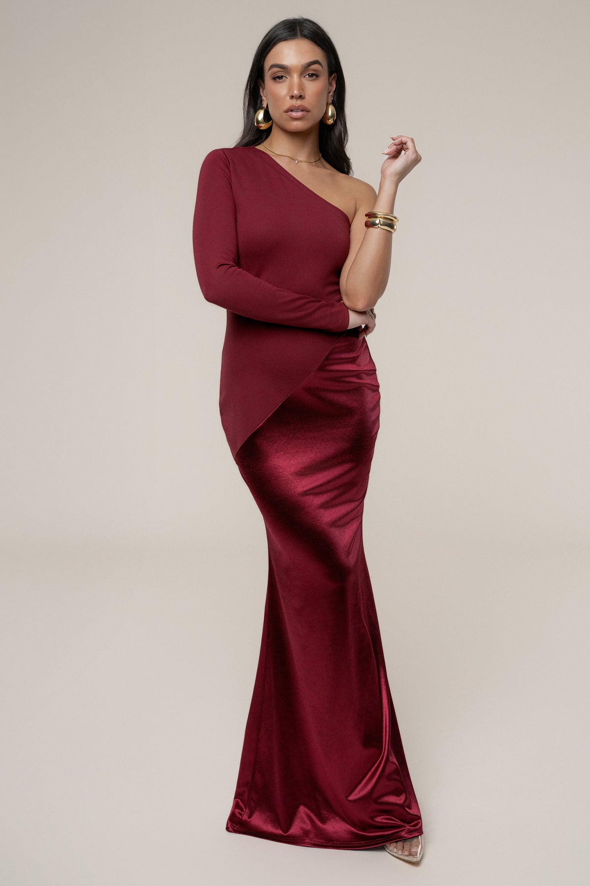 Burgundy Look Of Desire Maxi Dress