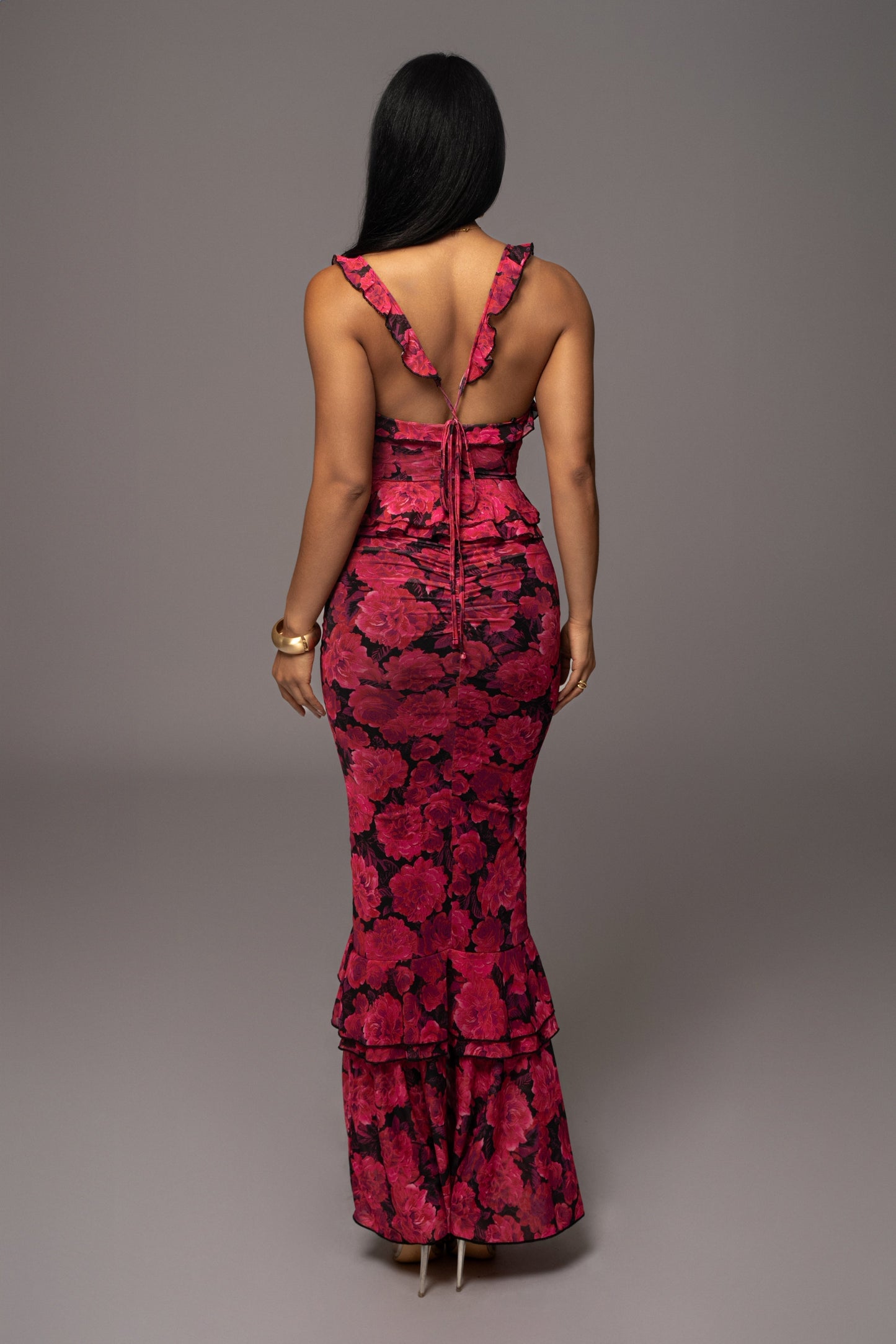 Pink  La Costa Ruffle Maxi Dress