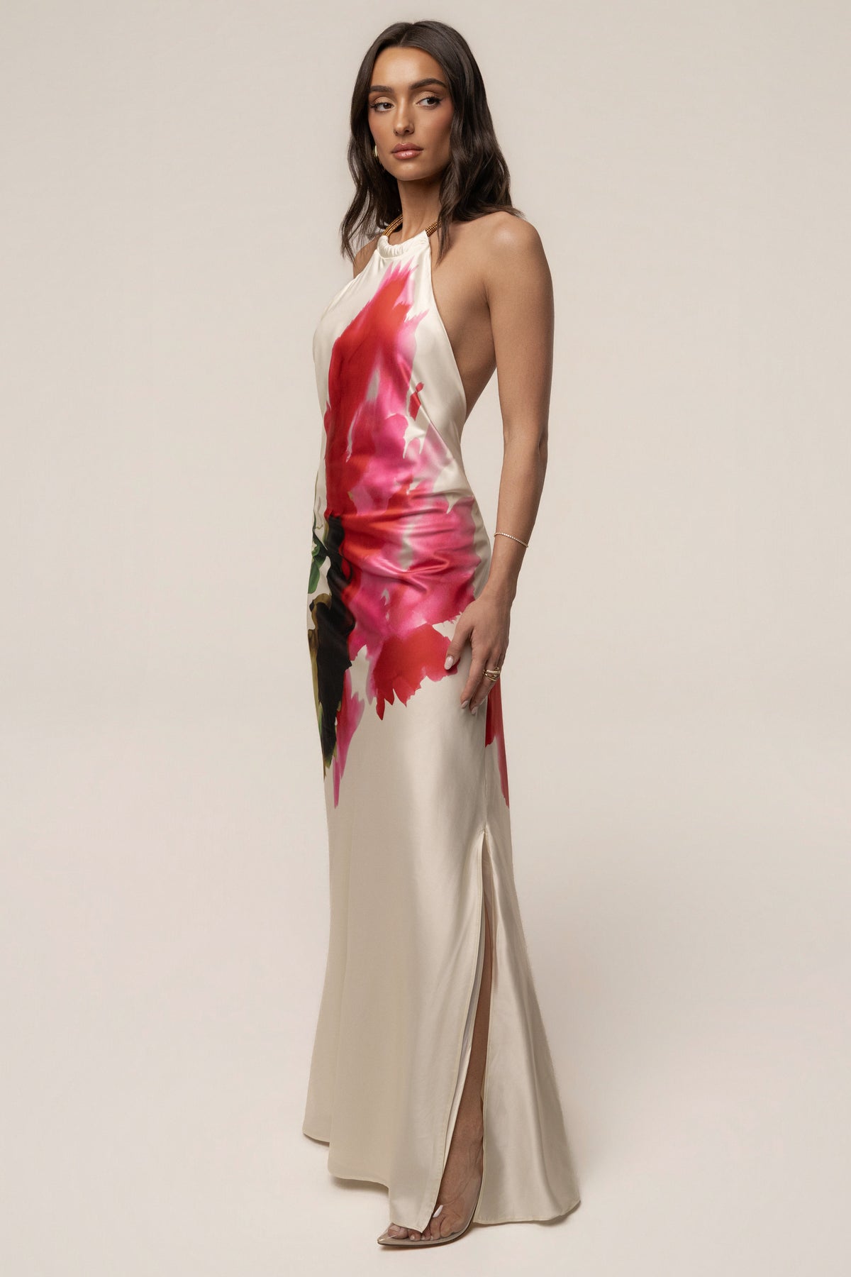 Ivory Print Audrey Maxi Dress