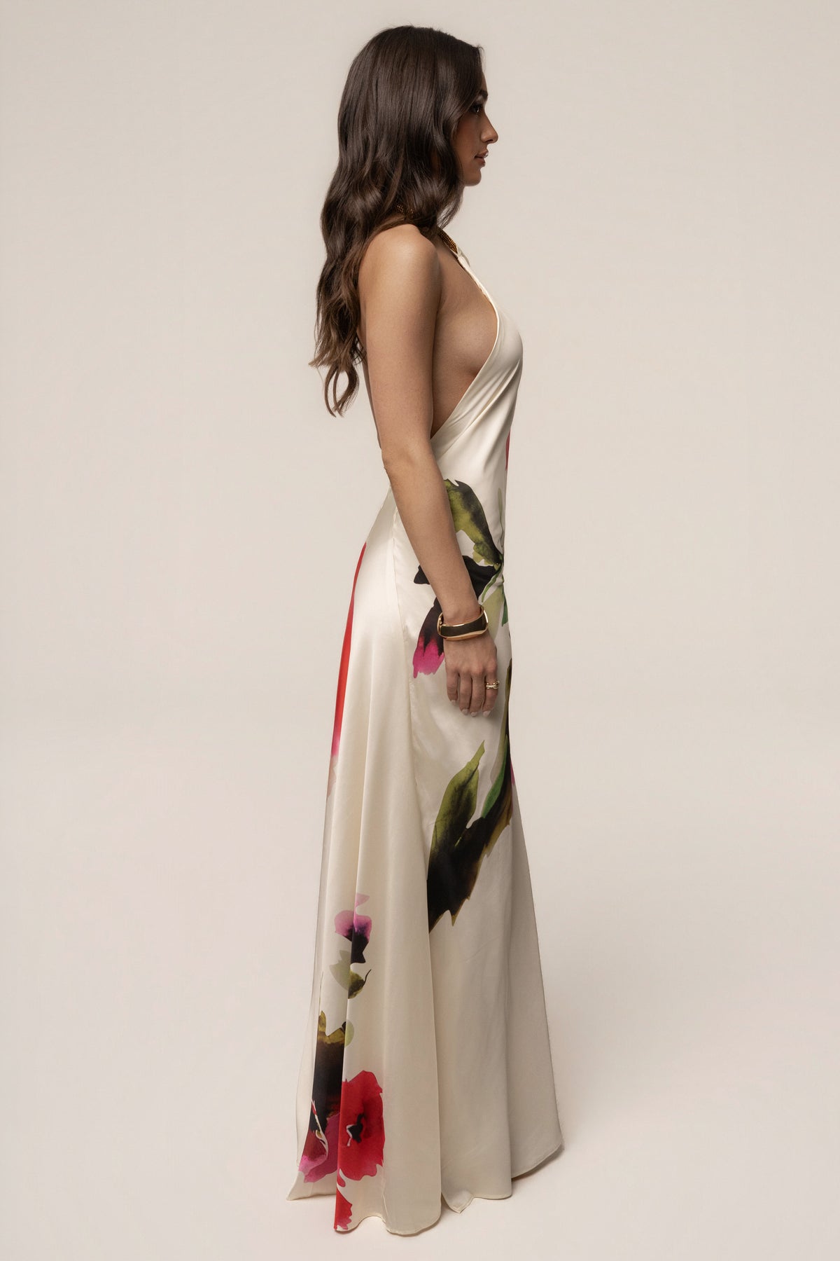 Ivory Print Audrey Maxi Dress