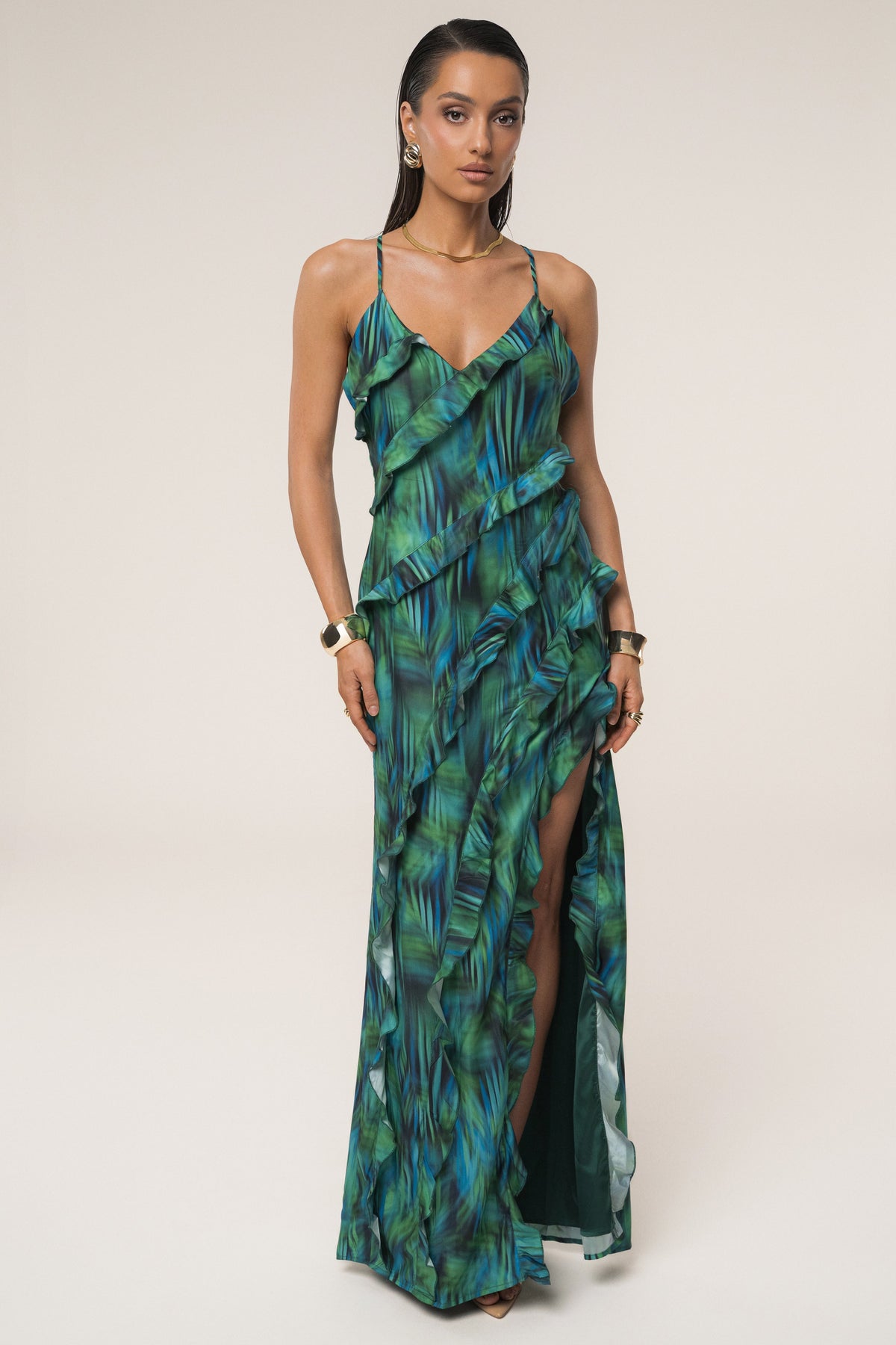 Green Tropic Muse Maxi Dress