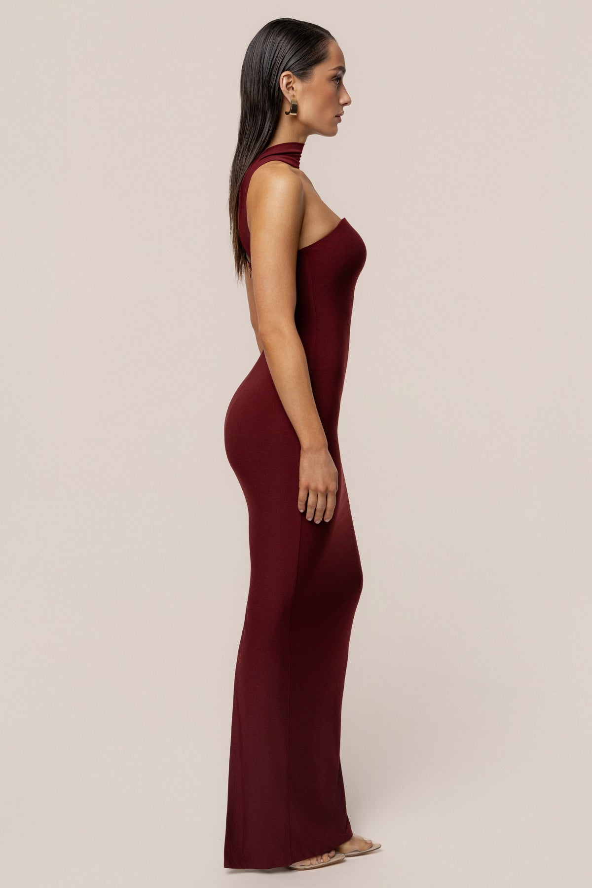 Burgundy Night Rose Maxi Dress