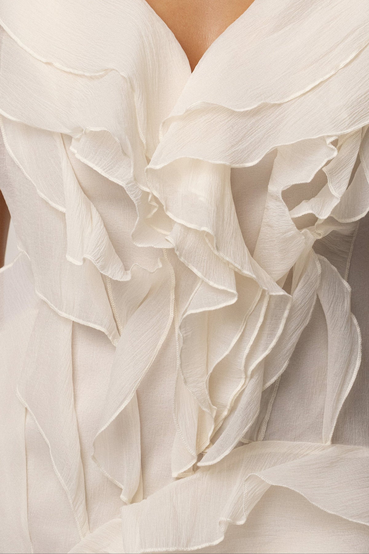 Ivory Dove Chiffon Mini Dress