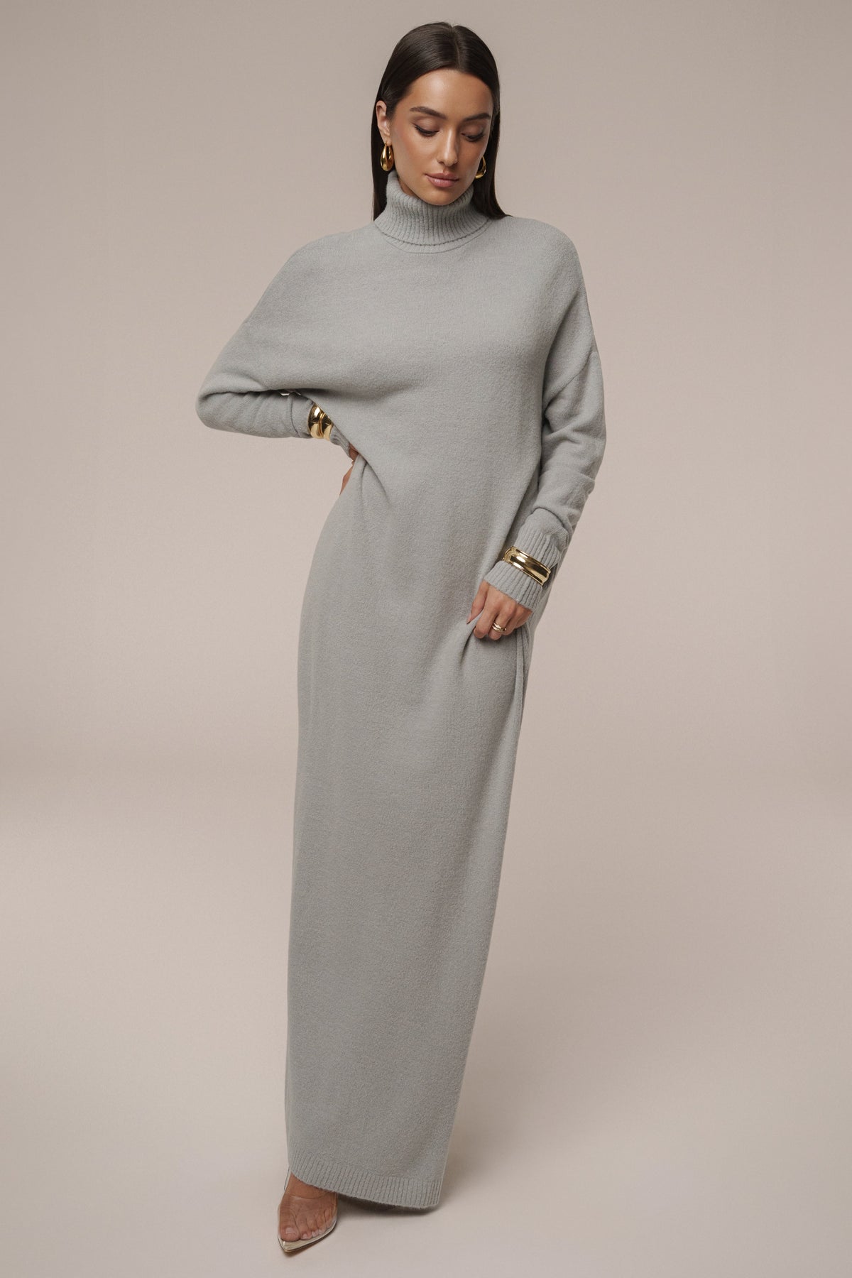 Grey Hartley Knit Maxi Dress
