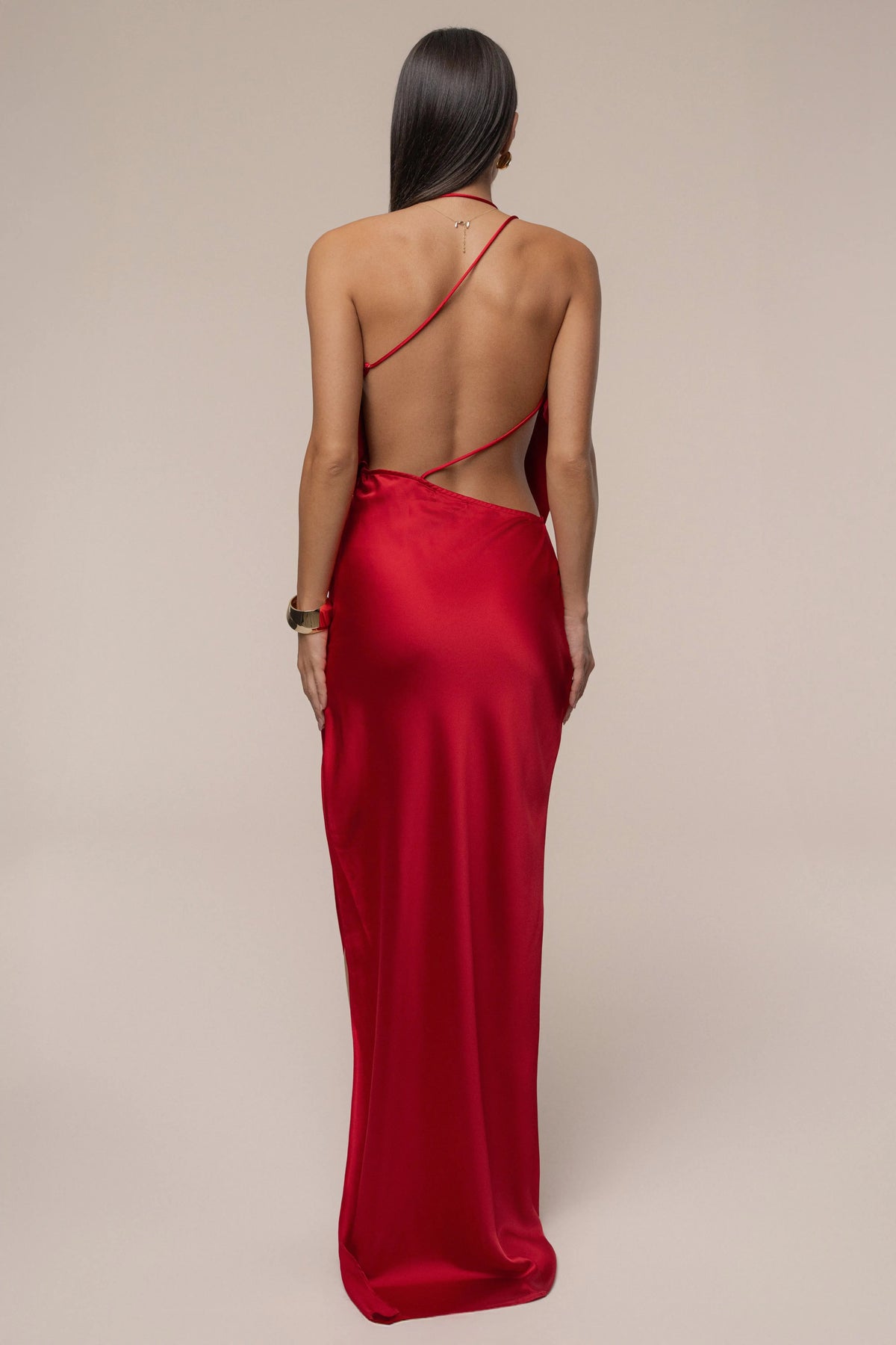 Red Delmara Cowl Maxi Dress