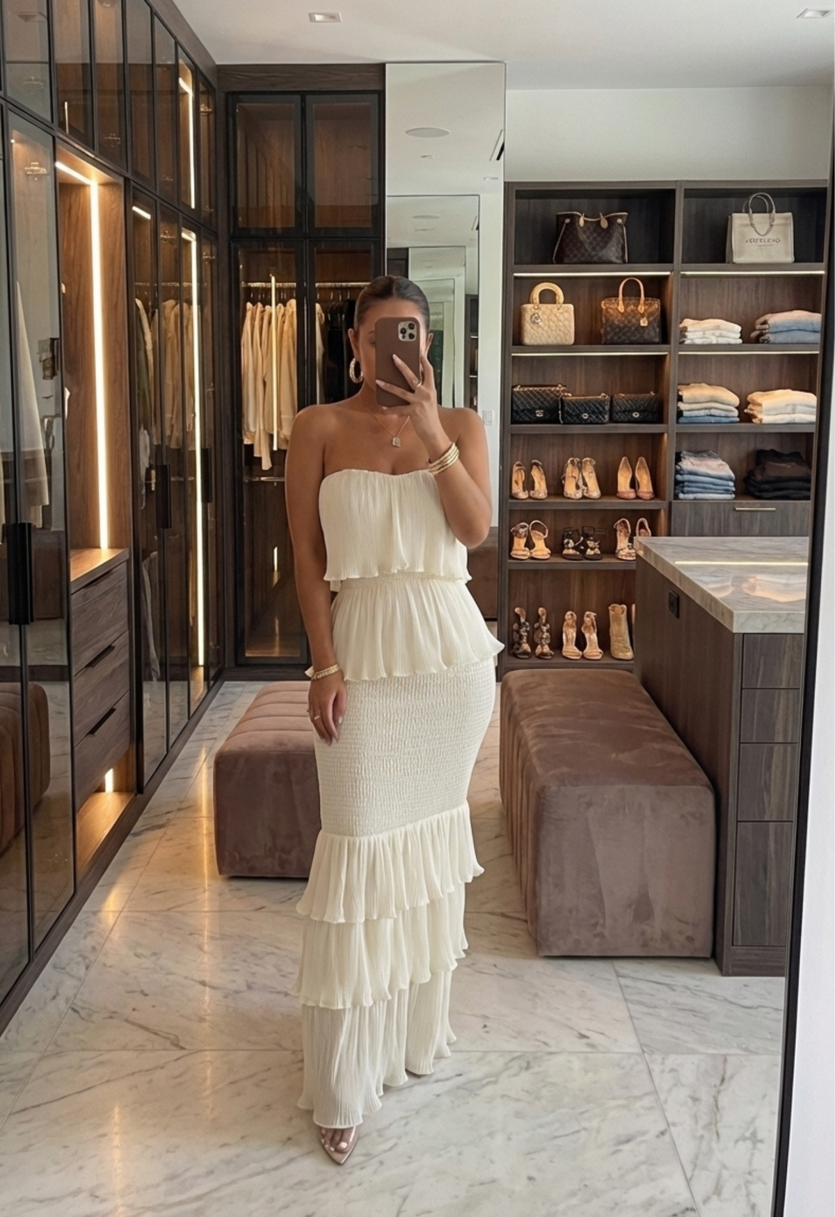 Ivory Casa Blanca Ruffle Dress